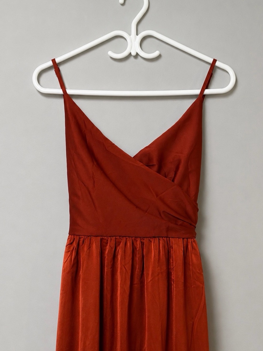 Revolve SHOWPO Around Me Copper Satin Wrap Maxi Dress Size 4 NWT - Picture 4 of 13